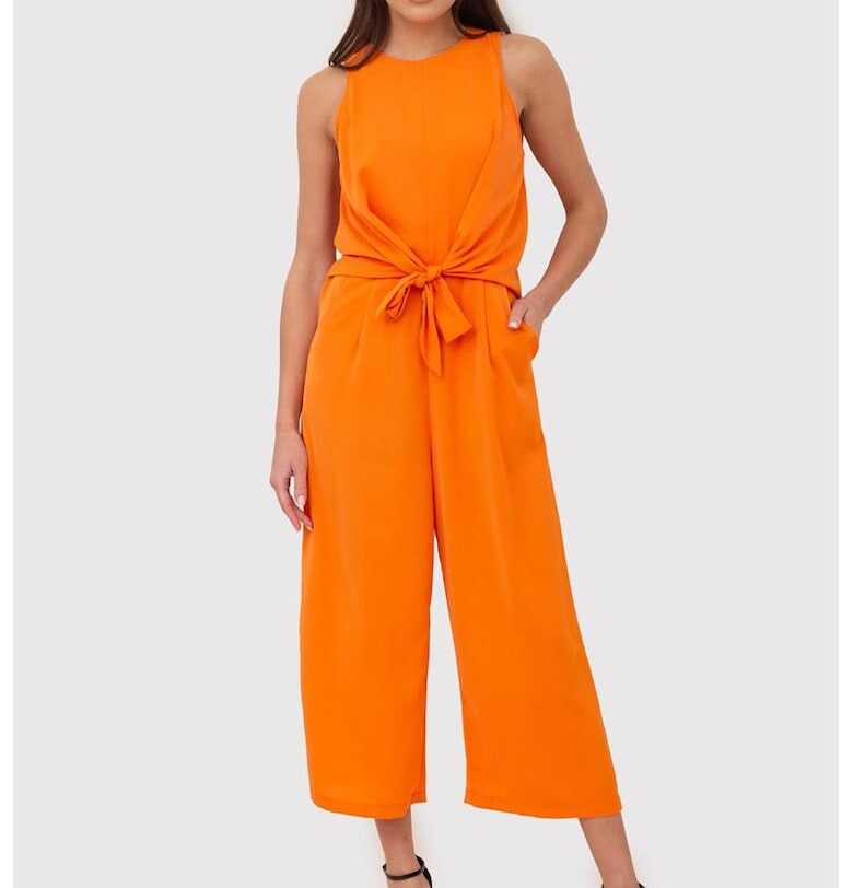 Оранжев гащеризон без ръкави PA529 BLOOD ORANGE - Оранжев Ax Paris