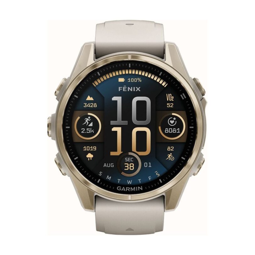 Оригинален Дамски Смарт часовник Garmin Fenix 8 Amoled 43 мм Sapphire Soft Gold/Fog Gray/Dark Sandstone Garmin 010-02903-11