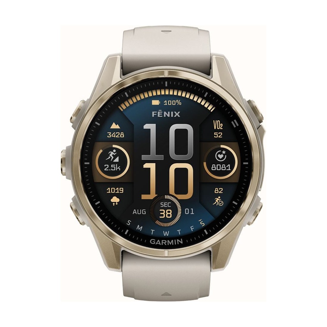 Оригинален Дамски Смарт часовник Garmin Fenix 8 Amoled 43 мм Sapphire Soft Gold/Fog Gray/Dark Sandstone Garmin 010-02903-11