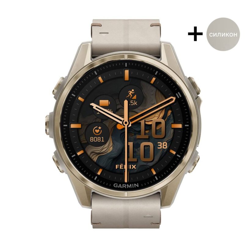 Оригинален Дамски Смарт часовник Garmin Fenix 8 Amoled 43 мм Sapphire Soft Gold/Limestone Garmin 010-02903-40
