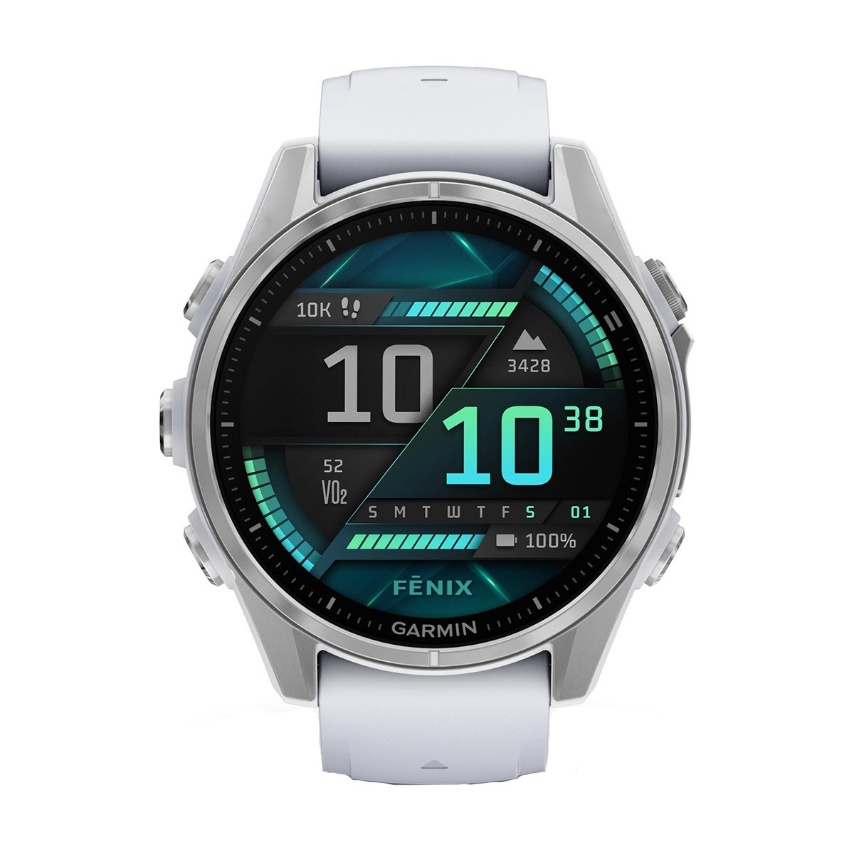 Оригинален Дамски Смарт часовник Garmin Fenix 8 Amoled 43 мм Silver/Whitestone Garmin 010-02903-00