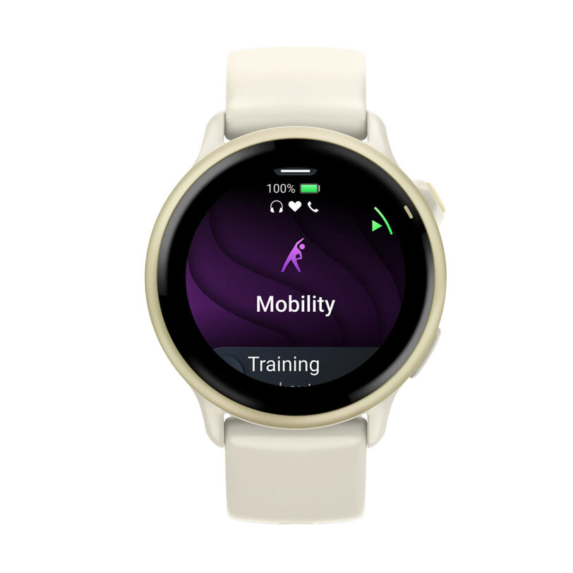 Оригинален Дамски Смарт часовник Garmin Vivoactive 6 Amoled 42 мм Gorilla 3 Lunar Gold/Bone 010-02985-01