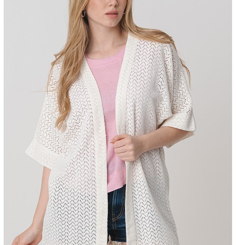 Отворена жилетка с ажур - Слонова кост ROXY