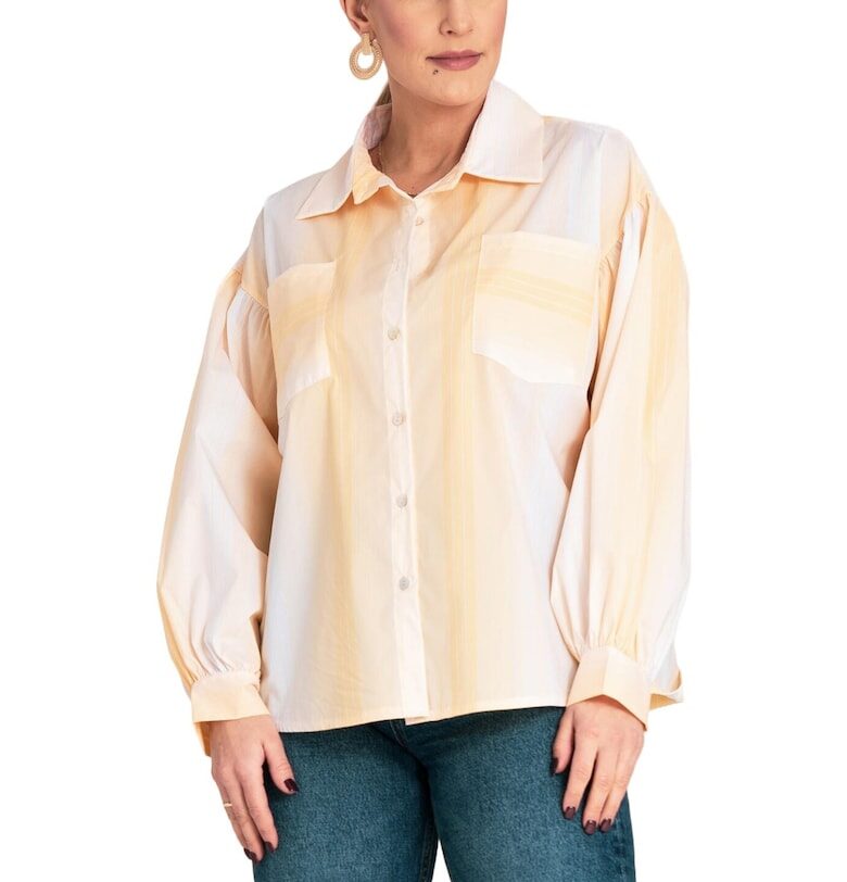 Оувърсайз риза  жълта - памучен/полиестерен материал - за лятото - размер SM Figl