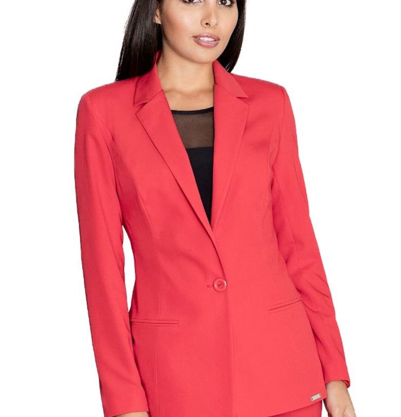 Официално дамско яке  Bleomour M562 Червено - Бледочервен Figl