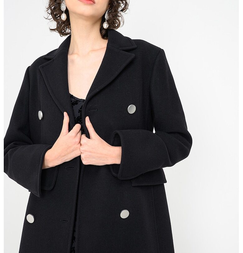 Палто Fenis с двуредно закопчаване - Черен MaxCo