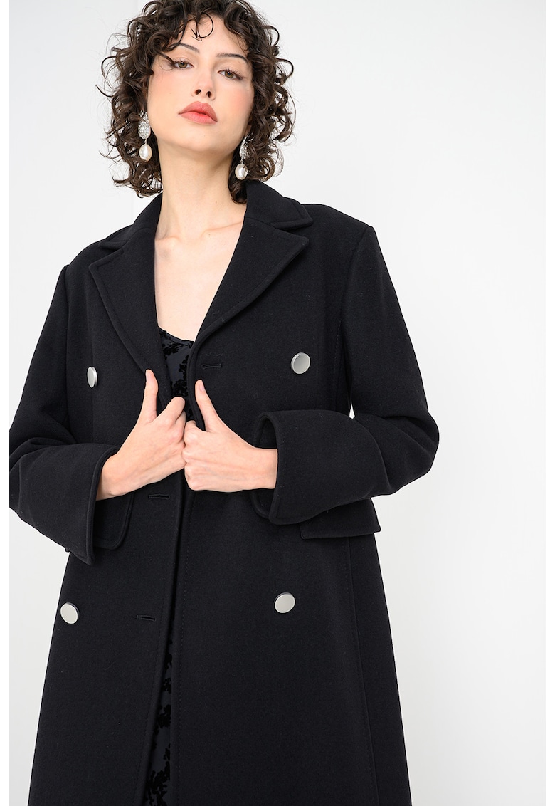 Палто Fenis с двуредно закопчаване - Черен MaxCo