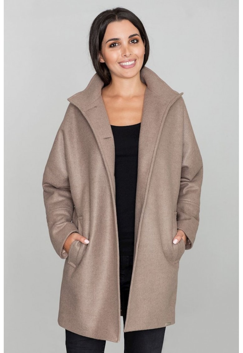 Палто модел 111018 Фиг - Кафяв Figl