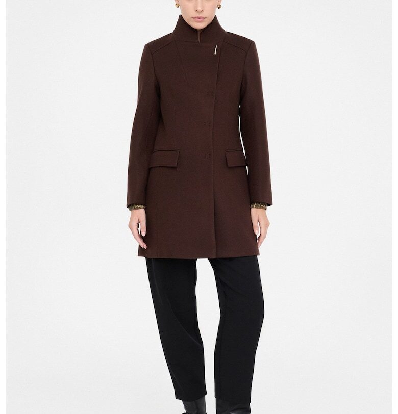 Палто с висока яка - Тъмнокафяв Liu Jo