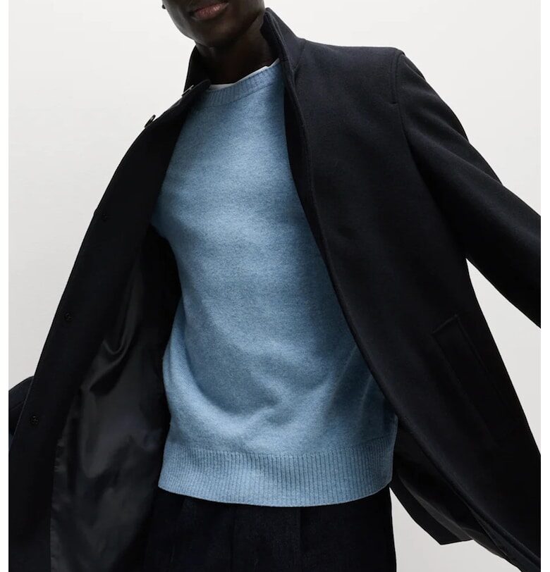 Палто с висока яка - Черен Marks  Spencer