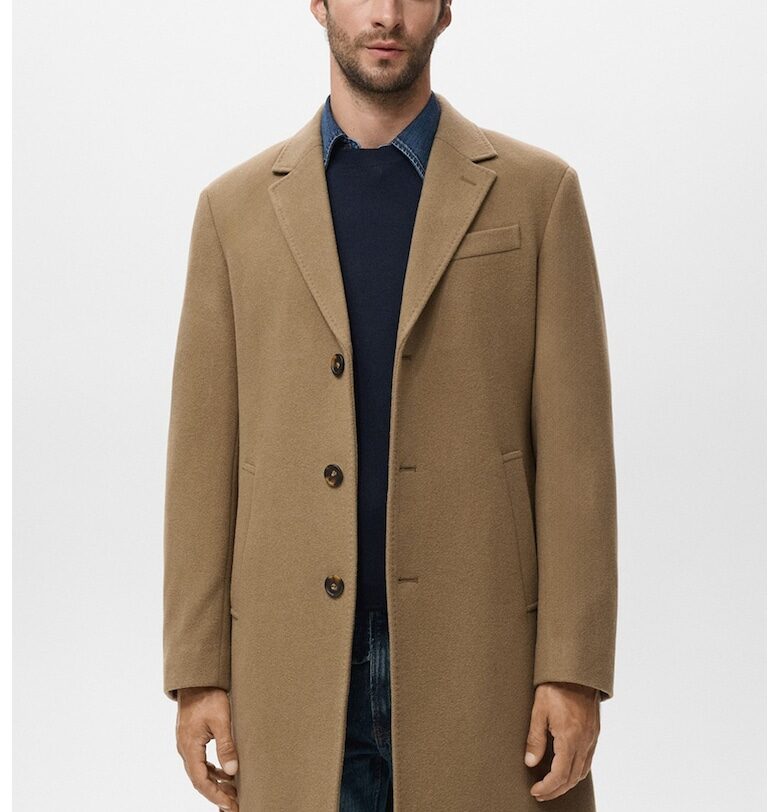 Палто с вълна - Камел Mango