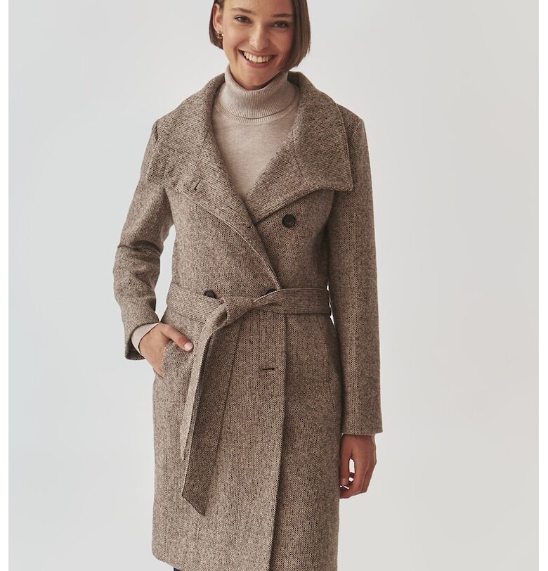 Палто с вълна с висока яка Tatuum