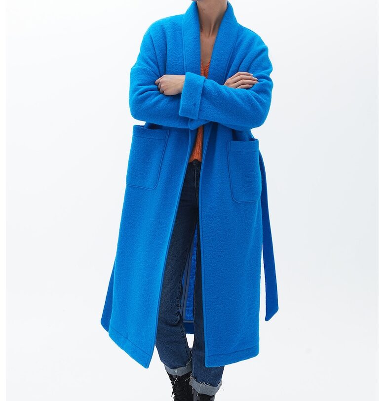 Палто с вълна с колан OXXO