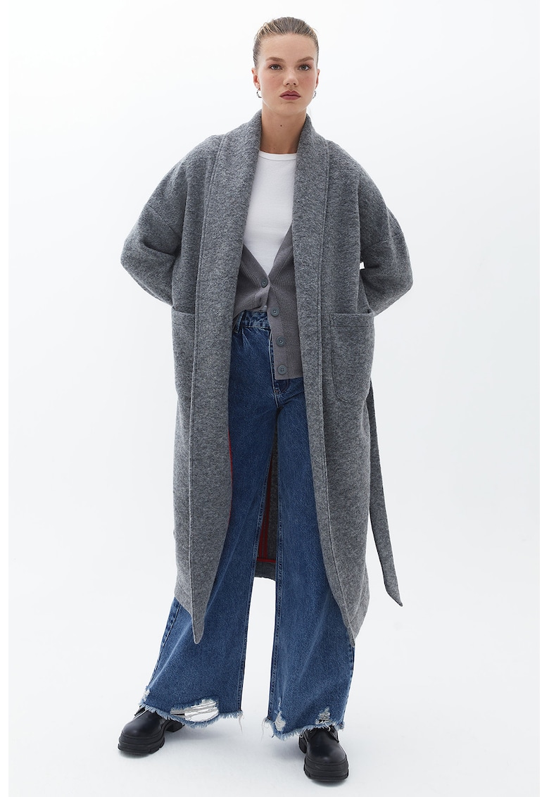 Палто с вълна с колан OXXO