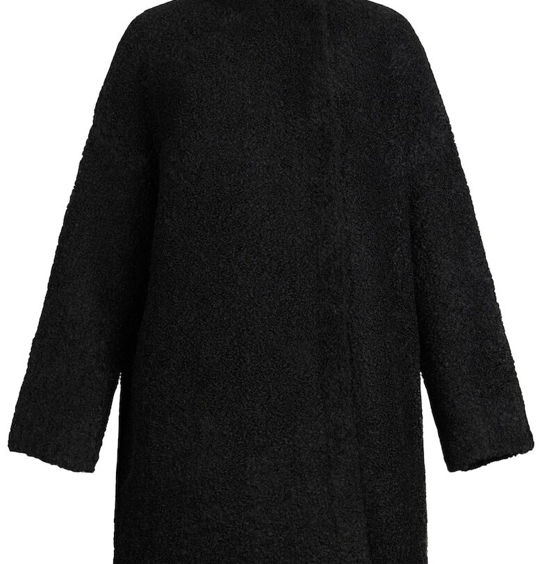 Палто с вълна с паднали ръкави - Черен Liu Jo