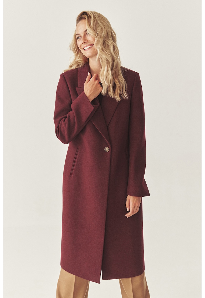 Палто с вълна с раздвоен ревер - Бордо Tatuum