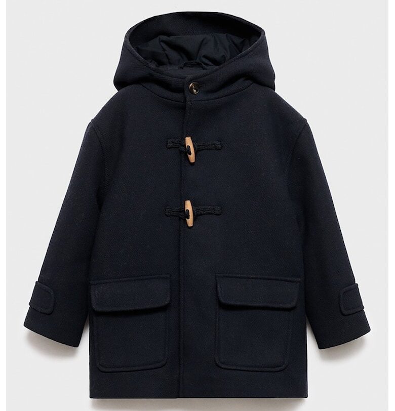 Палто с вълна със странични джобове - Ултрамарин синьо Mango