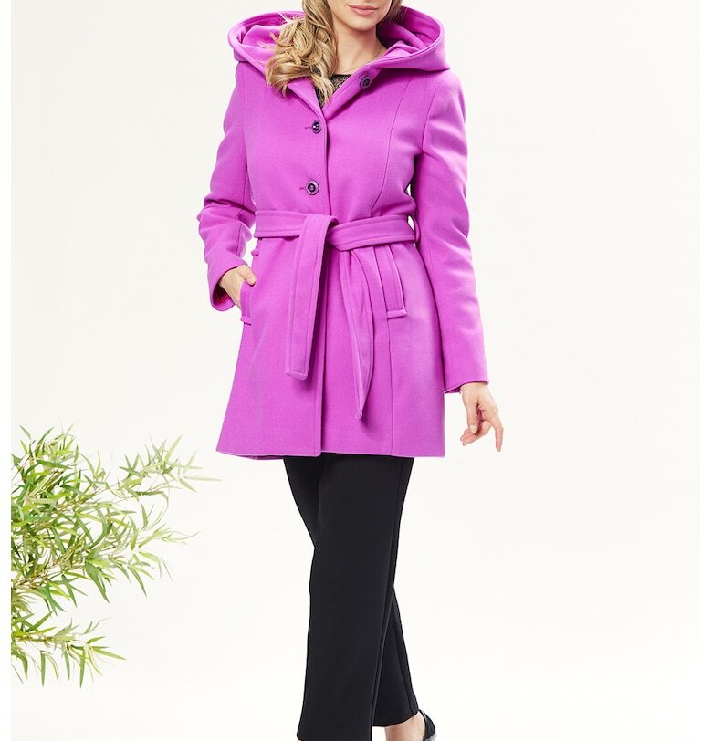 Палто с качулка - Светлорозов BAROCCA