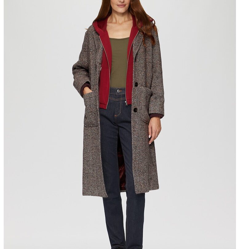 Палто с копчета - Черен/Кафяв sOliver