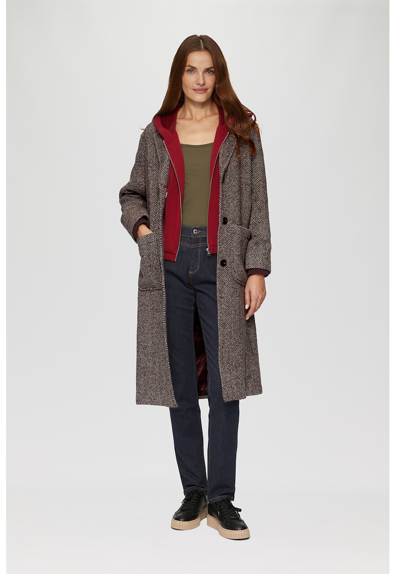 Палто с копчета - Черен/Кафяв sOliver