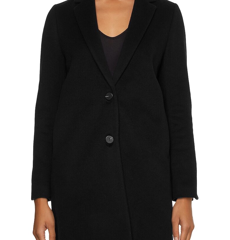 Палто с необработена вълна с две копчета - Черен CALVIN KLEIN