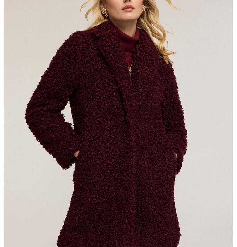 Палто с раздвоен ревер - Бордо Motivi