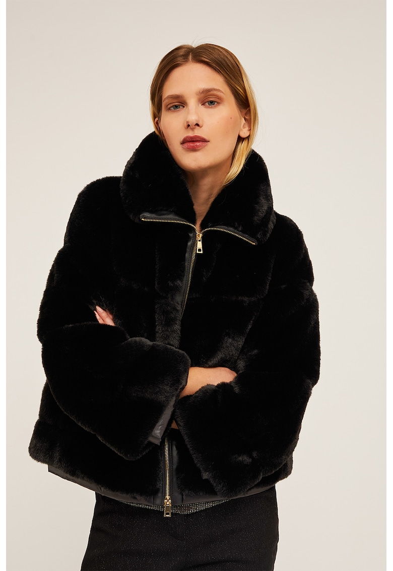 Палто с цип - Черен Motivi