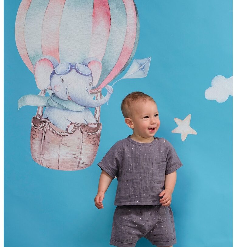 Памучен къс спортен екип - Tъмносив Naeve