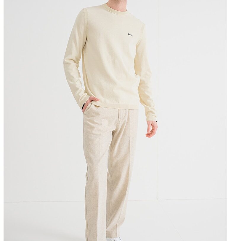 Памучен пуловер Ever-X - Крем BOSS