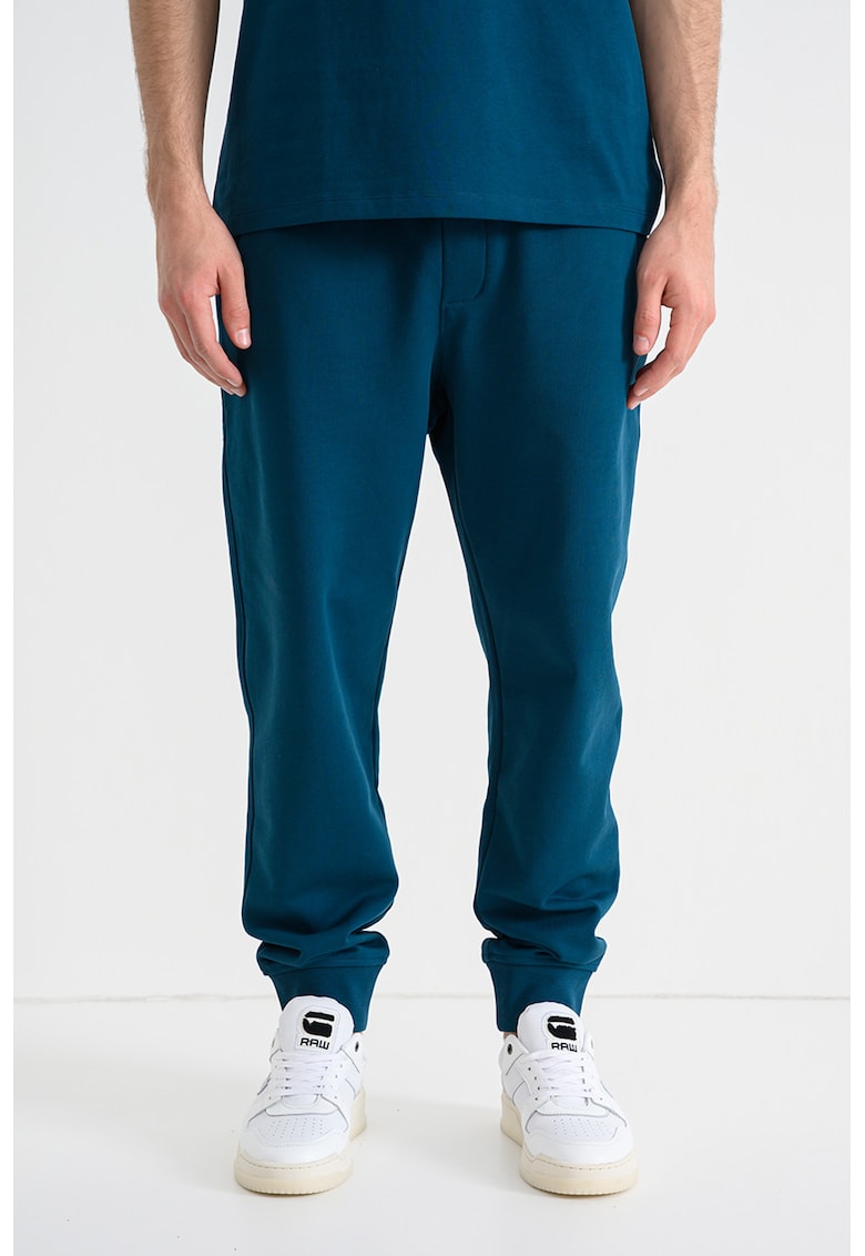 Памучен спортен панталон с връзки - Петролно синьо ARMANI EXCHANGE