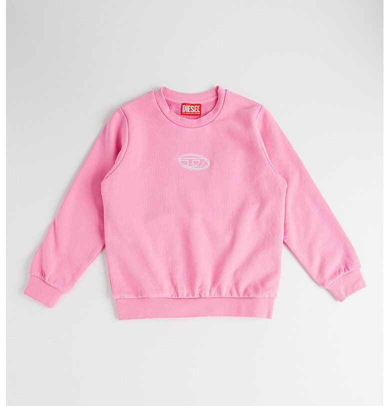 Памучен суитшърт Valsy с лого - Розово Diesel