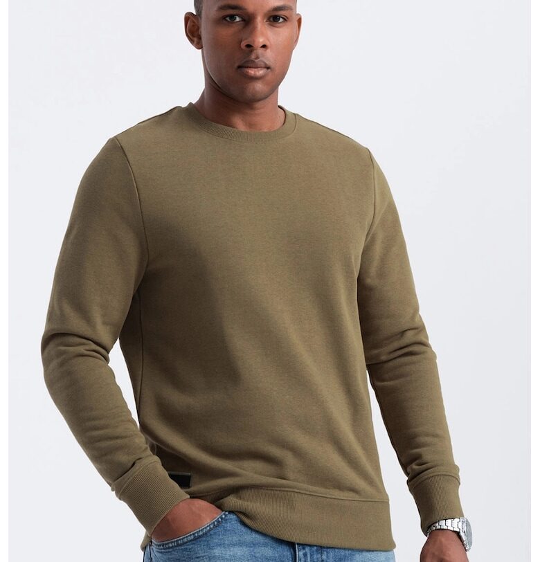 Памучен суитшърт - Маслинено зелено OMBRE