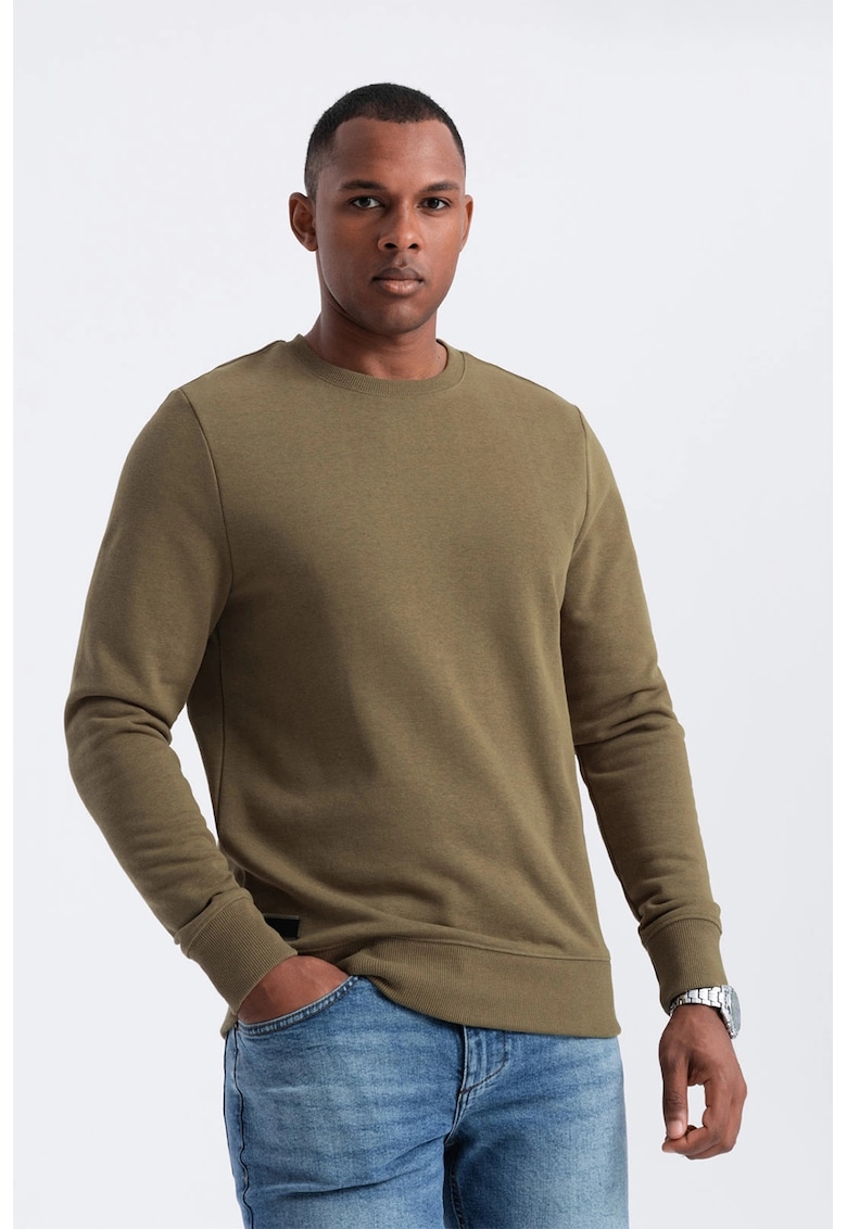 Памучен суитшърт - Маслинено зелено OMBRE