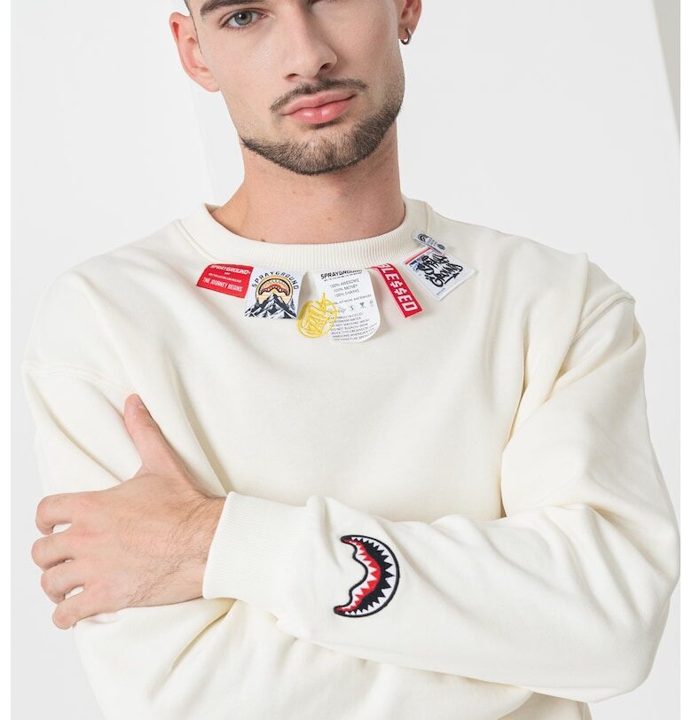 Памучен суитшърт с етикети - Слонова кост Sprayground