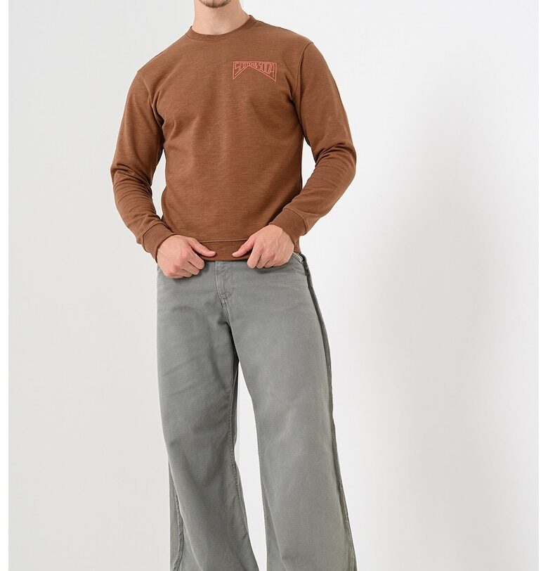 Памучен суитшърт с лого - Тъмнокафяв/Розово Scotch  Soda