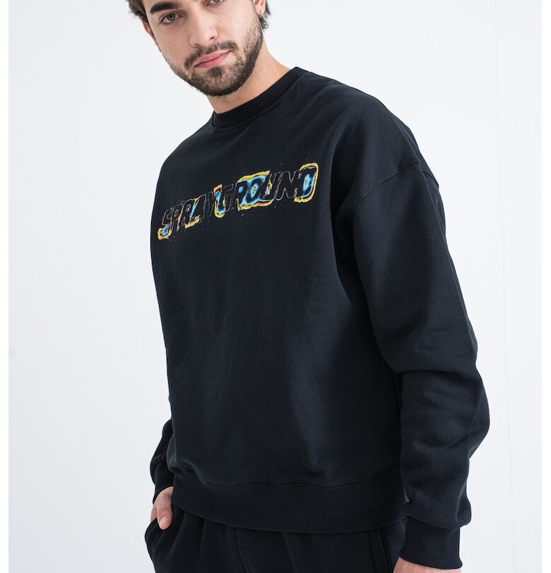 Памучен суитшърт с лого - Черен/Жълт/Син Sprayground