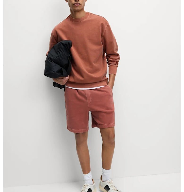 Памучен суитшърт с овално деколте - Корал Marks  Spencer