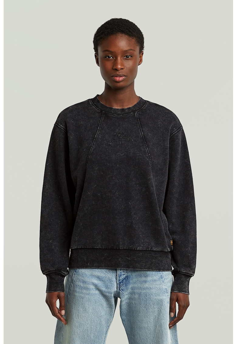 Памучен суитшърт със захабен ефект - Черен G-STAR