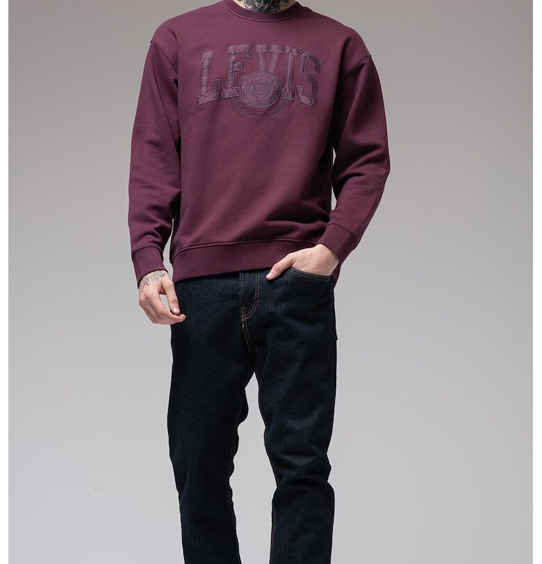 Памучен суитшърт със свободна кройка - Тъмновиолетов Levis