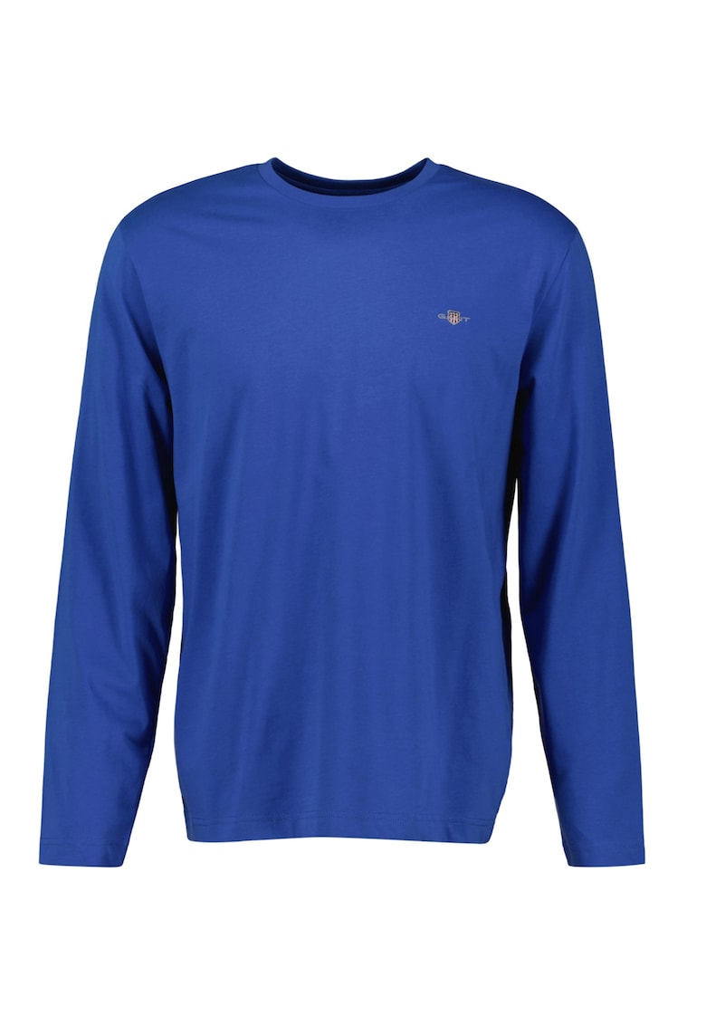 Памучна блуза Shield - Индигово синьо Gant