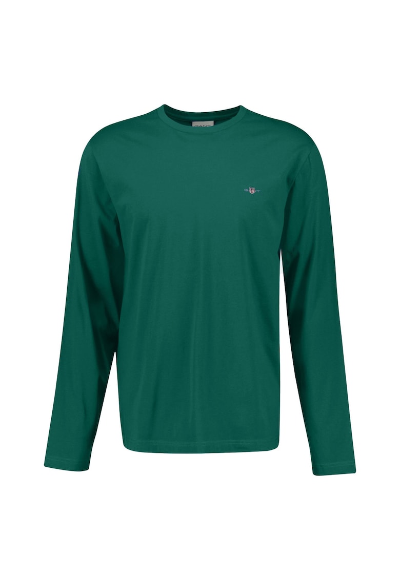 Памучна блуза Shield - Червен/Тъмнозелен Gant