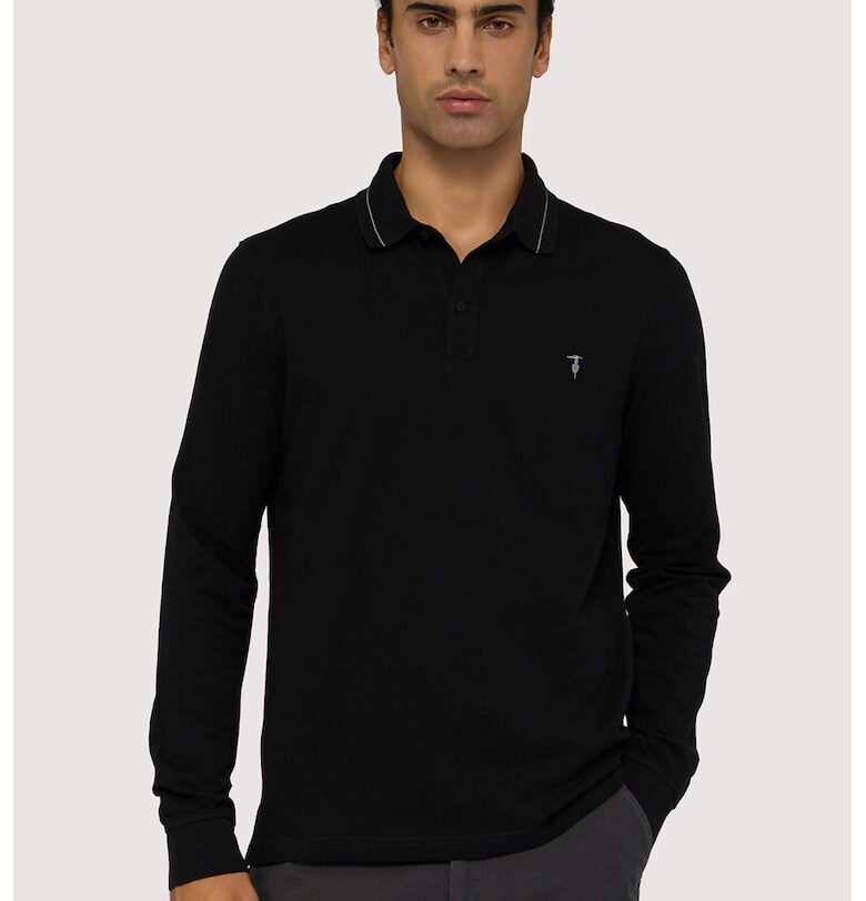 Памучна блуза с яка - Черен Trussardi