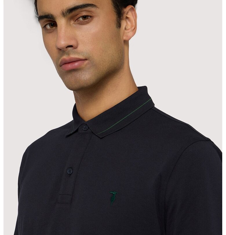 Памучна блуза с яка - Черен/Бледозелен Trussardi