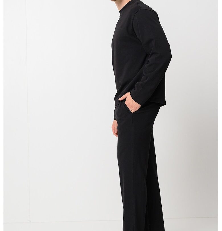 Памучна пижама с изчистен десен - Черен CALVIN KLEIN