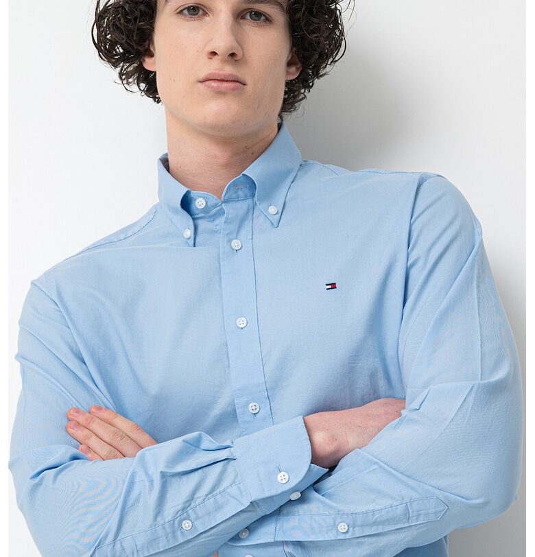 Памучна риза Oxford - Светлосин Tommy Hilfiger