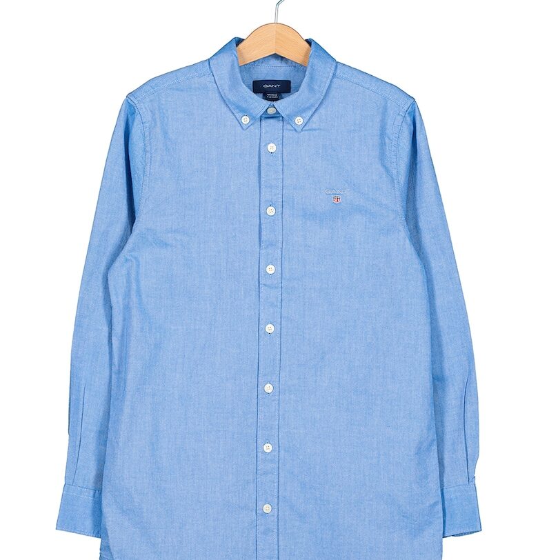 Памучна риза Oxford с копчета на яката Gant