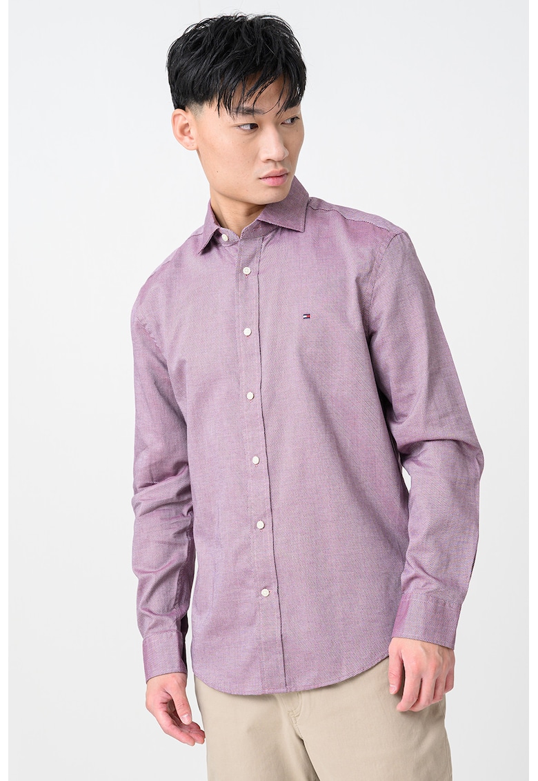 Памучна риза - Бледовиолетов Tommy Hilfiger