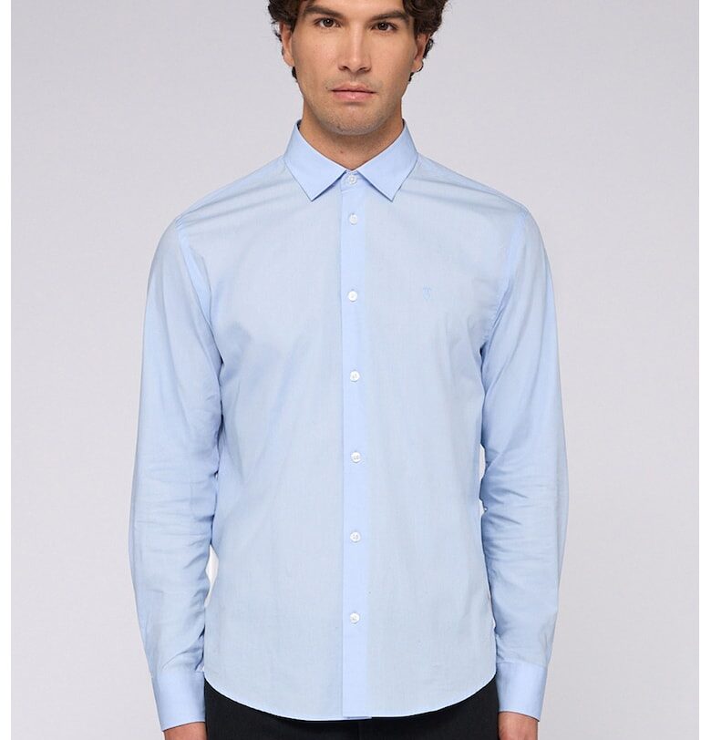 Памучна риза - Светлосин Trussardi