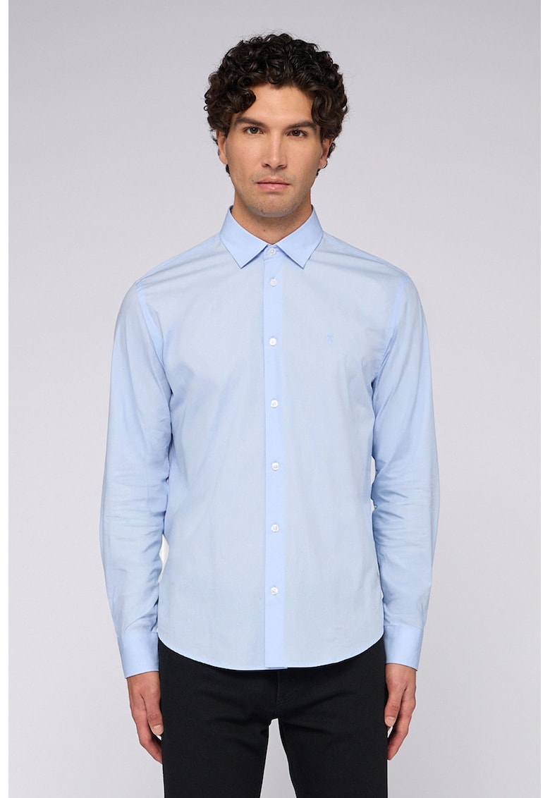 Памучна риза - Светлосин Trussardi