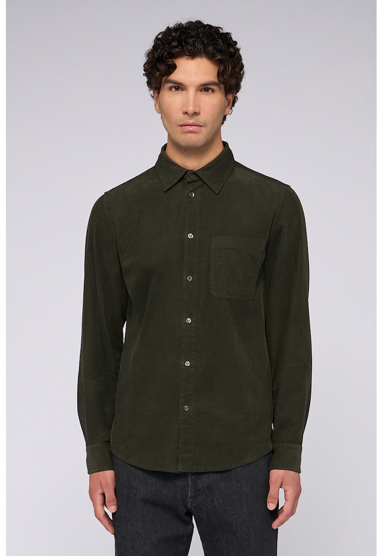 Памучна риза - Тъмно каки Trussardi